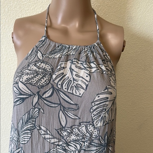 Forever 21- Floral Halter Maxi Dress - Gray - Picture 3 of 7
